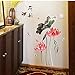 Produktbild Chinesischen Stil Lotus Blume Wandaufkleber Tinte Stil Kunst Wohnkultur Für Wohnzimmer Wandtattoo Vinyl Diy Wandbild 98 * 120 Cm