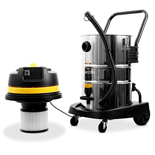 Klarstein IVC-50 Nass-Trockensauger Industriesauger (Beutellos, 50 Liter Edelstahl Behälter, 2000 Watt Saugleistung, regulierbare Saugstärke, viel Zubehör) silber-gelb - 8