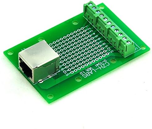 Electronics-Salon RJ50 10P10C Right Angle Shielded Jack Breakout Board, Terminal Block Connector.