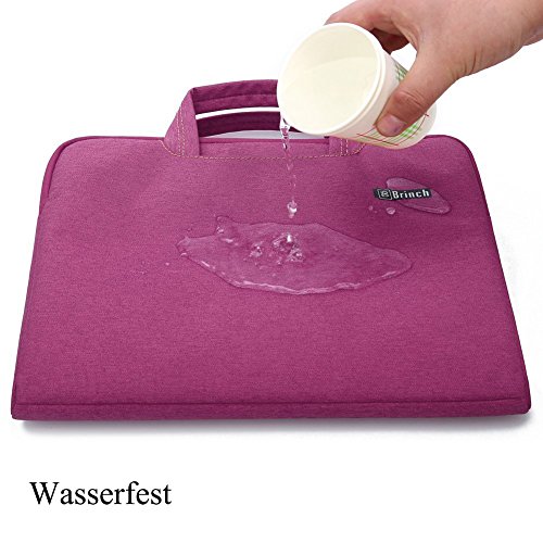 BRINCH leicht universal Gewebe wasserdichtes Anti-reißen Laptop Schutzhülle Aktentasche Handtasche/ Laptop Messenger Bag, Ultra Schutz mit weichem Schaum für 15 – 15,6 Zoll Laptop / Macbook / Notebook / Tablet / Ultrabook Computers(Apple / Acer / Asus / Dell / Fujitsu / Lenovo / HP / Samsung ) mit Fronttasche, zwei Rückentaschen & Griffe und Zubehör Tasche,Violett - 6