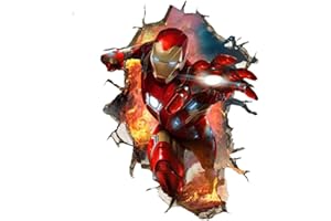 NvWang Adesivi Muro Iron Man Adesivo Murale Stickers Muro Iron Man Adesivi da Parete Iron Man 3D Adesivi Murali Iron Man Stickers Muro Iron Man