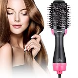 Brosse Soufflante, Sèche-Cheveux Salon Volumisant en une étape, Lisseur Chauffant Electrique Multifonctionnel Coiffure Brosse à Cheveux à ions Négatifs WONTECHMI