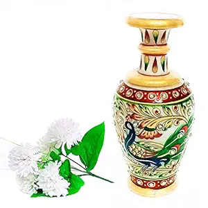 Handicraft Kingdom White Marble Flower Pots for Home D