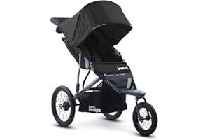 Joovy Zoom 360 Passeggino Da Jogging Ultraleggero, Capottina Grande, Jogger Leggero, Pneumatici Ad Aria Extra Large, Nero