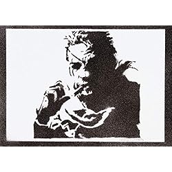 Póster Metal Gear Solid Snake Grafiti Hecho A Mano - Handmade Street Art - Artwork