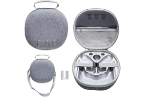 Ploiwue Mini sac pour Meta Quest 3, étui rigide pour lunettes VR 3, accessoires Eva, sac de transport, sac de suspension portable Oculus Quest 3, compatible uniquement avec écouteurs et manettes (gris