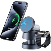 Manyetik 4&rsquo;&uuml; 1 Arada Şarj İstasyonu &ndash; Telefon, Saat, Kulaklık ve Gece Lambası &Ouml;zelliğiyle Şık ve Pratik Tasarım, Hızlı Şarj, 