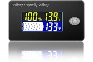 CPTDCL Monitor de batería 4 en 1 Medidor de Capacidad Voltímetro 0-179 ℉ Monitor de Voltaje