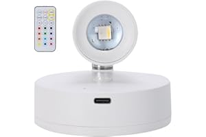 GENERIC Remote Control Spotlight - LED Planter Accent Light | Rotatable Indoor Uplighting with Remote Control, Battery Powered, Room Ambient Lighting for Plants, Statues, and Decor