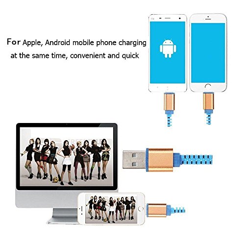 iPhone Charger Cable,Yosou zipper 2-in-1 Lightning Micro USB Cable [iPhone cable] [Android cable] for iPhone7/7 plus/ 6S Plus/6 Plus/6S/6/SE/5S/5C/5, iPad4, iPad Pro, Samsung Galaxy , S6, S5, Note 4, Note,other Android Devices