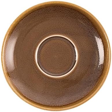 Olympia Kiln GP365 Bark Cappuccino Saucer, Porcelain, 160 mm Diameter, Brown (Pack of 6)