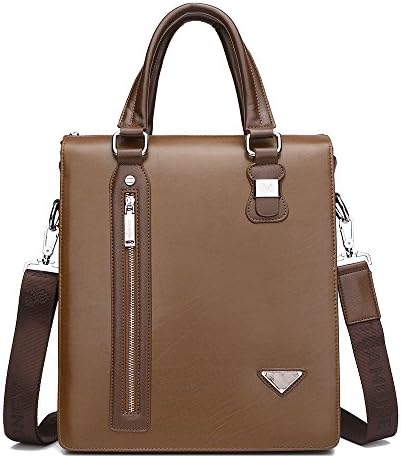 HUTEAMONEY Men's Genuine Leather Handbag Brifecase Messenger Laptop Bag Uni-sex Shoulder Cross Body Bag For Business Elite Daily Life Kindle Tablet Ipad