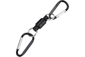 ALOMEJOR Wędkarska klamra magnetyczna ze stali nierdzewnej wędkarstwo muchowe magnetyczny klips do zwalniania siatki wiszący uchwyt klips na smycz