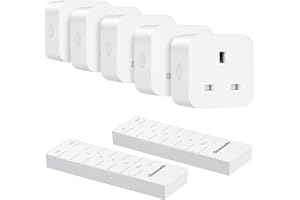 DEWENWILS Remote Control Sockets, 13A 3120W Heavy Duty Wireless On Off Power Switch, 30M/100FT Control Range, Remote Plug for Vacs, UKCA Listed (2 Remotes+5 Sockets)