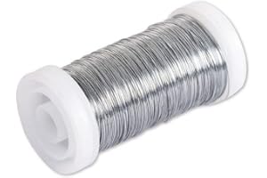 Rayher Fil floral en fer pour bricolage, bobine 100 m 0,35 mm ø, argent, 2425021, Platine