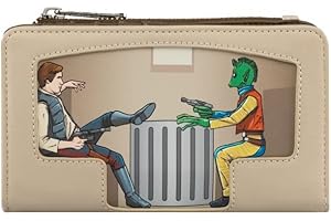 Loungefly Disney - Han Solo - Star Wars - Greedo - Wallet - Cute Collectable Purse - Gift Idea - Card Holder With Multiple Card Slots - Official Merchandise - for Girls and Women and Ladies