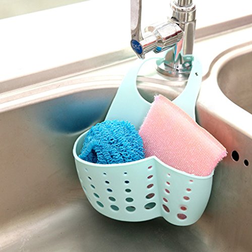 QHGstore Hängen Ablassbeutel Korb Bad Lagerung Gadget Werkzeuge Sink Halter aus Kunststoff blau - 2