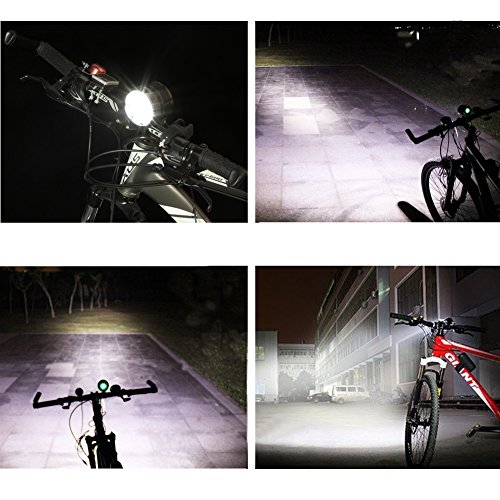 MAIKEHIGH LED Fahrradbeleuchtung / Stirnlampe mit 9 LEDs, 12000 Lumen, Schnellbefestigung / Stirnband und Lithium-Ionen-Akku - 7