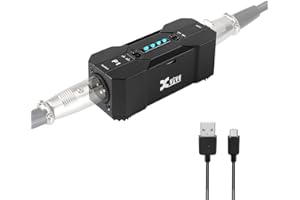 Xvive P1 12V/48V Phantom Power Supply USB Rechargeable/Low Noise for Condenser Microphones, Recording Studios, Audio Equipment