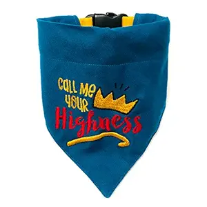 That Dog In Tuxedo Call me Your Highness Dog Bandana/Dog Scarf with Adjustable Dog Collar (Size XL)