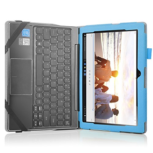 Lenovo Miix 310 hülle, IVSO hochwertiges PU Leder Etui hülle Tasche Case – mit Standfunktion,super 360° Anti-Wrestling, ist für Lenovo Miix 310 25,65 cm (10,1 Zoll HD) Tablet PC perfekt geeignet, Blau - 6