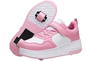 ENEN Zapatos con Ruedas Zapatillas con 2 Ruedas para Niños y Niña, Exterior Zapatillas de Correr al Aire Libre de Patinaje sobre Ruedas Multifuncionales en Dos