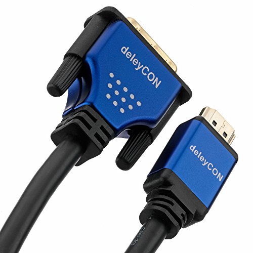 deleyCON Premium HQ HDMI zu DVI Kabel High Speed – [12,5m] – 3D Ready – HDMI auf DVI Adapterkabel [12,5 meter] - 5