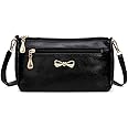 PALAY® Small Women's Crossbody Bags Soft PU Leather Wristlet Clutch Phone Purse Shoulder Bag with Zip Pockets Includes Adjustable Shoulder and Wrist Straps For Women