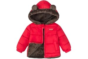 ORJANA Giacca Invernale Bambino con Cappuccio Orecchie, Piumino Imbottito con Fodera in Pelliccia Sintetica, Caldo Cappotto Invernale