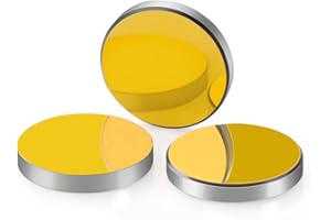 FONLAND 3PCS CO2 Laser Si Miroirs Réfléchissants Enduits Or Dia.25mm/0.98inch pour machine à découper au laser CO2, Silicium Réflecteur Lentille pour Laser Gravure Machine De Découpe