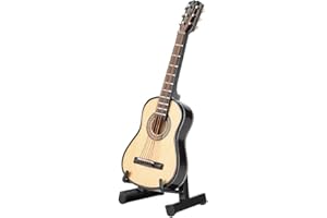 ‎HZTYYIER 10CM Mini Gitarre Deko, Miniatur Gitarre Modell mit Stand und Box Holz Mini Deko Gitarre Guitar musikalische Ornamente Handwerk Wohnkultur