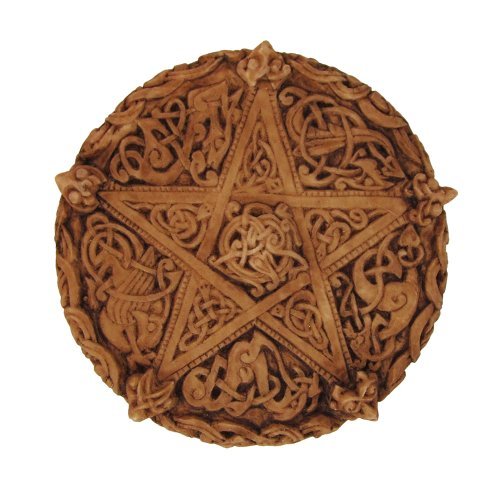 Preisvergleich Produktbild Celtic Knotwork Pentacle Plaque Wood Finish by Dryad Design