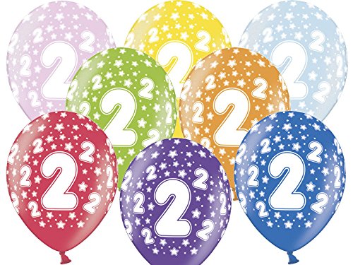 12 Luftballons 30 cm zum 2. Geburtstag - Kindergeburtstag Ballon - Kleenes Traumhandel®