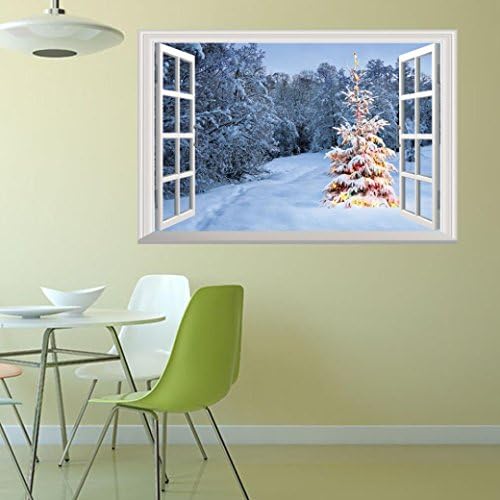 Christmas Window 3d Wall Stickers Christmas Decoration By DoraMe (72cm*48.5cm, H)