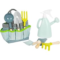 Sac Jardin Enfant Small Foot - 3 Outils Bois/Métal - Pelle, Râteau, Bêche - Dès 3 Ans