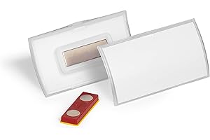 ‎DURABLE Durable Namensschild CLICK FOLD 40x75 mm mit Magnet verdrehsicher PP, Packung à 10 Stück, transparent, 825919