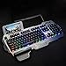 Produktbild fengwen66 PK900 Membrane Gaming Keyboard Aluminiumlegierung Panel 104 Tasten Hintergrundbeleuchtete Tastatur (hellgrau)