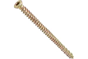 AERZETIX - C44667 - Lot de 20 Vis pour béton Ø7.5x112mm à empreint étoile T30 - montage directe sans cheville - à tête fraisée - en acier laitonné - ancrage fixation bâtiment charpente bois