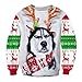 Produktbild Notdark Herren Beiläufig Christmas Pullover 3D Druck Hoodie Long Sleeve Sweatshirt für Frauen Männer mit Drawstring Taschen(L,Mehrfarbig)
