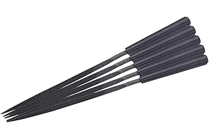 Utoolmart Lima triangolare in acciaio da 5 pezzi secondo taglio con manico in plastica, 3 x 140 mm