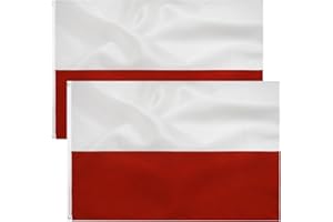 TCTOHZNG 2pcs Flaga polska Flaga polski 90 x 150 cm-Polska flaga poliestrowa jasny Płócienny Nagłówek i podwójne szycie z mosiężnymi oczkami