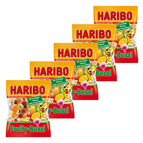 Haribo Fruity-Bussi, 5er Pack, Gummibärchen, Weingummi, Fruchtgummi, Im Beutel, Tüte