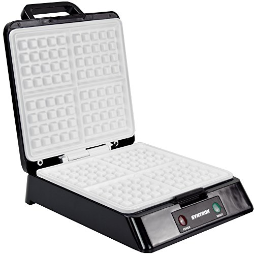 Syntrox Germany 2000 Watt XXL Keramik beschichtetes Waffeleisen für 4 Belgische Waffeln - 4
