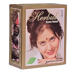 Herbul Henna Hair Dyes (Brown, 6 Sachets x 10 g Each)