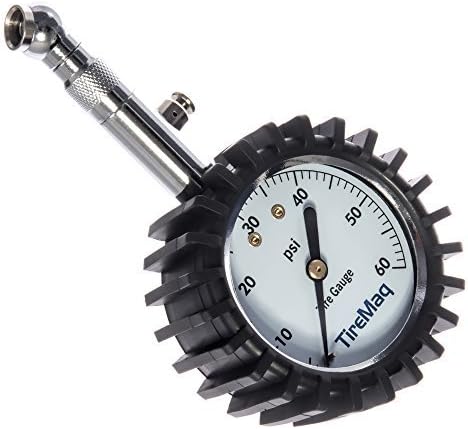 Tire Pressure Gauge 60PSI - Best for Car, Motorcycle, Bike, Trailer, 4WD, RV, SUV - Easy to Use - Large 2 Inch Dial - Air Release Valve