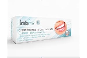 DENTAPASS Ciment Dentaire | Colle Dentaire Pour Couronne, Bridge, Dent sur Pivot | Qualité Professionnelle | 15 Utilisations | Application Facile | Certifié CE | Entreprise FR