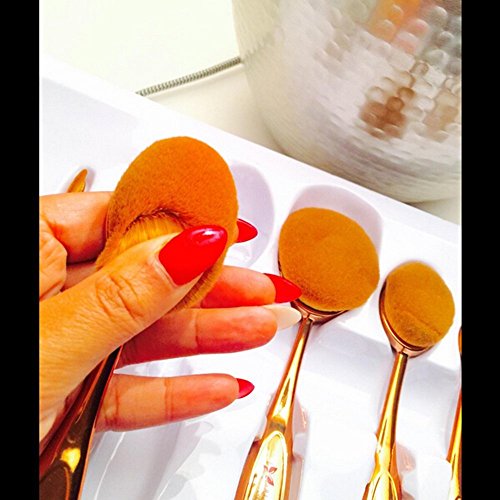 Neverland Beauty 10x Foundation Pinsel Puderpinsel Kosmetik Brush Grundierung Make Up Zahnburste Rose Gold - 8