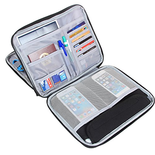Damero Univesale Reisetasche Organiser Tasche mit Doppelschicht zur Aufbewahrung von Speicherkartenfächer für Ipad, Kabel und Festplatte, Dunkelgrau - 7