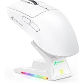 ATTACK SHARK X1 Kablosuz Gaming Mouse &ndash; Dokunmatik RGB Şarj Standlı, 53g S&uuml;per Hafif Fare, PixArt PAW3395PRO Sens&ouml;r, 40000 DP