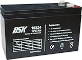 Voltaje nominal 12V DSK 10324 - Batería Plomo Acido 12V 7 Ah, Negro